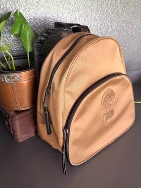 Versace Parfums Gold Logo Tote Bag Large Travel Cosmetic Carryall Backpack